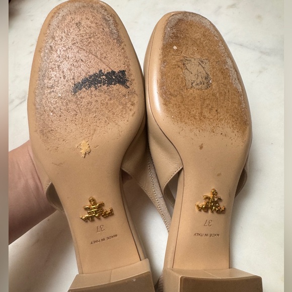 Prada Triangle Logo Bow Slingback Pump - Picture 10 of 11